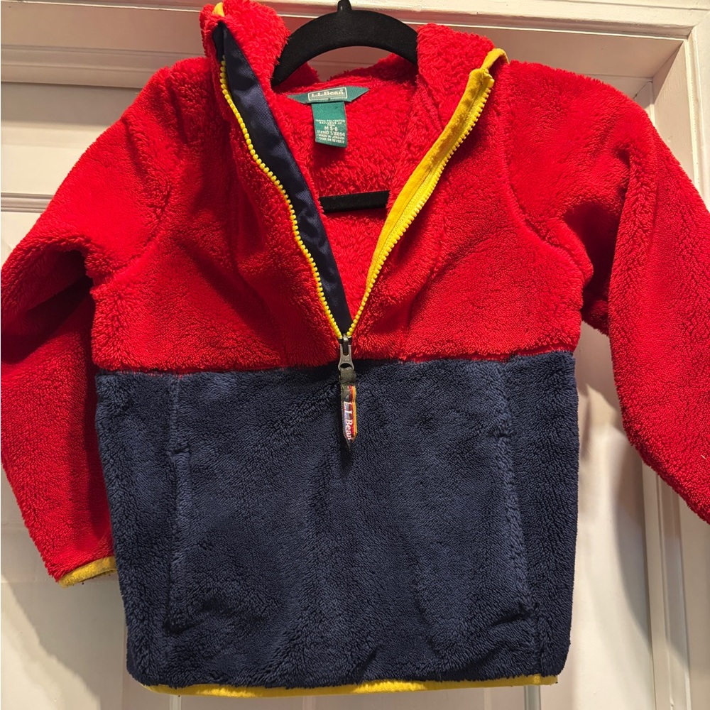 L.L. Bean Red and Blue Kids Fleece Hoodie